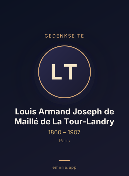 Gedenkportrait von Louis Armand Joseph de Maillé de La Tour-Landry