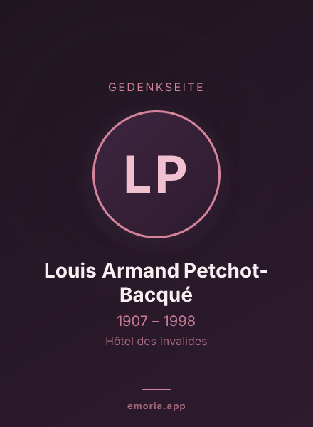 Gedenkportrait von Louis Armand Petchot-Bacqué
