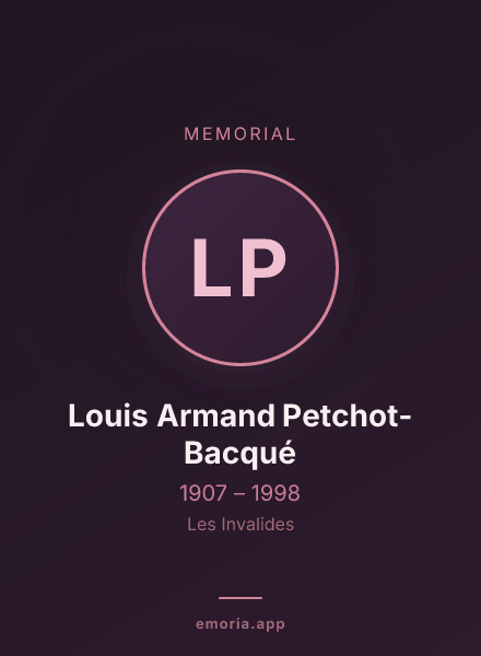 Memorial portrait of Louis Armand Petchot-Bacqué