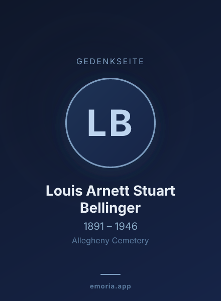 Gedenkportrait von Louis Arnett Stuart Bellinger