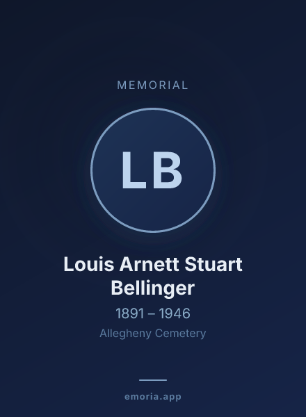 Memorial portrait of Louis Arnett Stuart Bellinger