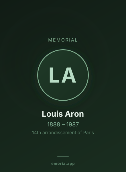 Memorial portrait of Louis Aron