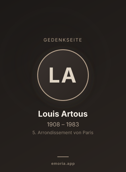 Gedenkportrait von Louis Artous