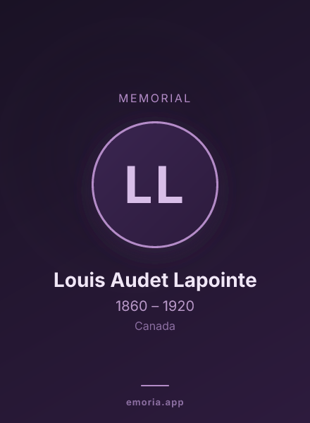 Memorial portrait of Louis Audet Lapointe