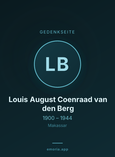 Gedenkportrait von Louis August Coenraad van den Berg