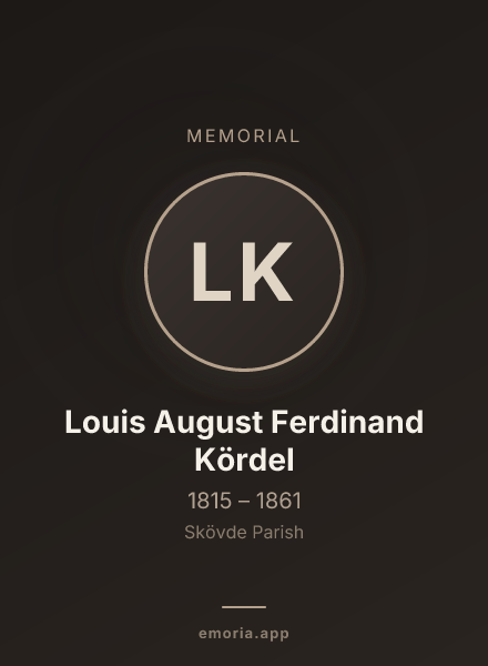 Memorial portrait of Louis August Ferdinand Kördel