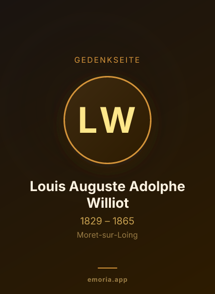 Gedenkportrait von Louis Auguste Adolphe Williot