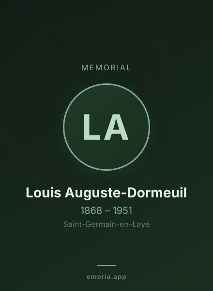 Memorial portrait of Louis Auguste-Dormeuil