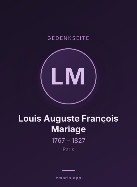 Gedenkportrait von Louis Auguste François Mariage