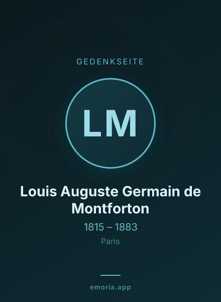 Gedenkportrait von Louis Auguste Germain de Montforton