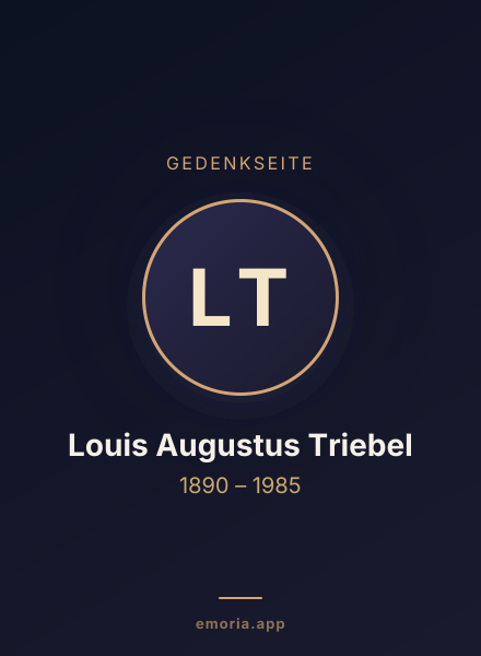Gedenkportrait von Louis Augustus Triebel