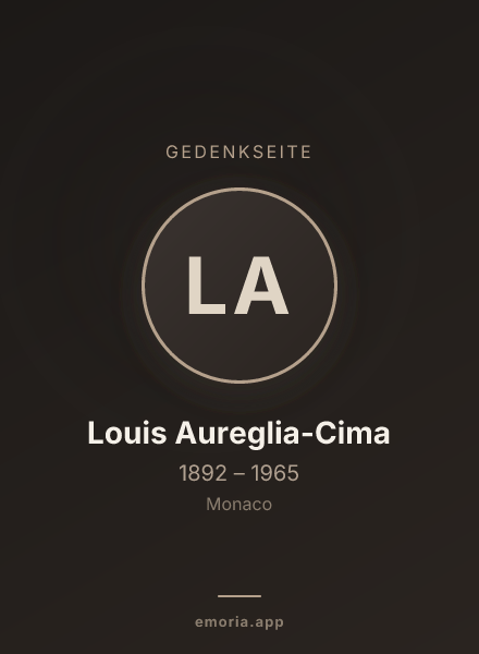 Gedenkportrait von Louis Aureglia-Cima
