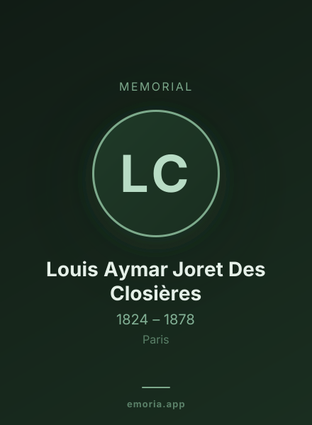 Memorial portrait of Louis Aymar Joret Des Closières