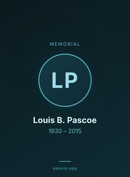 Memorial portrait of Louis B. Pascoe