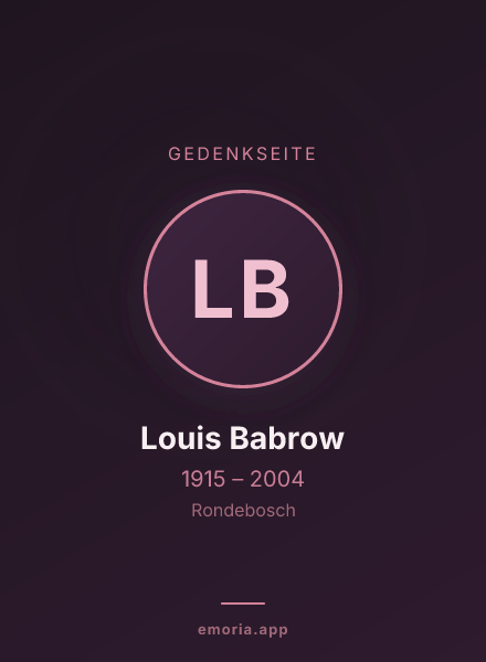 Gedenkportrait von Louis Babrow