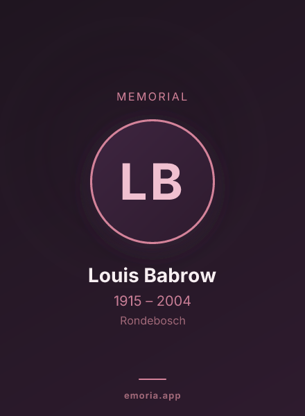 Memorial portrait of Louis Babrow