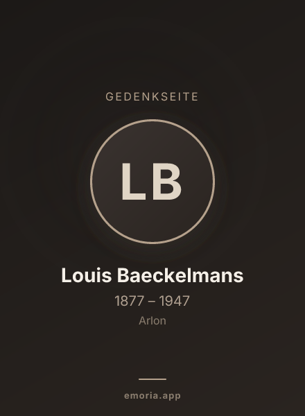 Gedenkportrait von Louis Baeckelmans