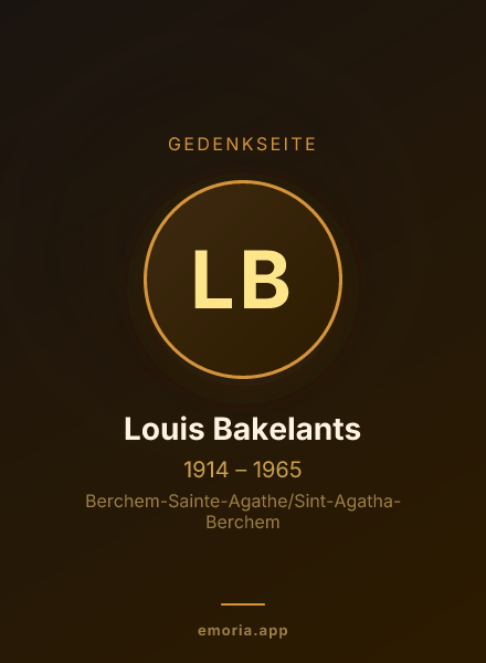 Gedenkportrait von Louis Bakelants