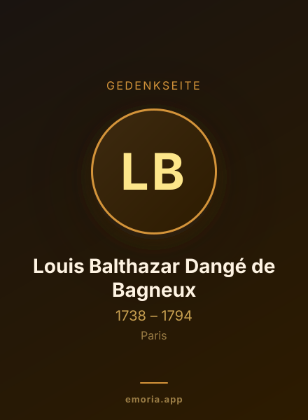 Gedenkportrait von Louis Balthazar Dangé de Bagneux