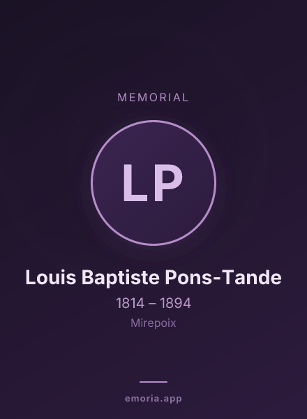 Memorial portrait of Louis Baptiste Pons-Tande