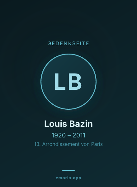 Gedenkportrait von Louis Bazin