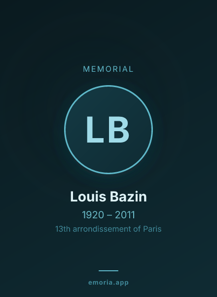 Memorial portrait of Louis Bazin