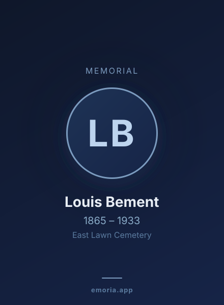 Memorial portrait of Louis Bement