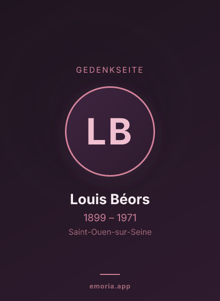 Gedenkportrait von Louis Béors