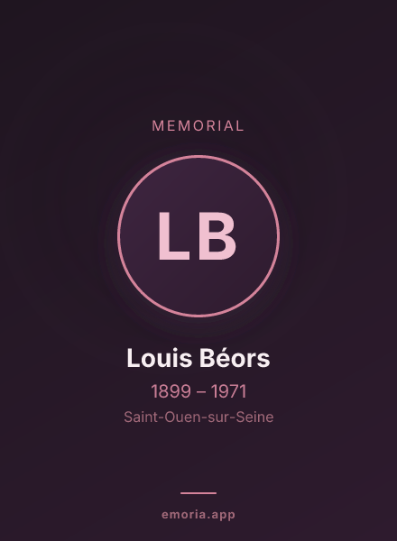 Memorial portrait of Louis Béors