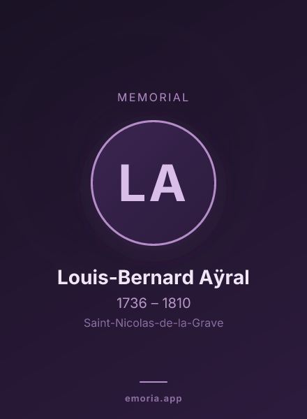 Memorial portrait of Louis-Bernard Aÿral