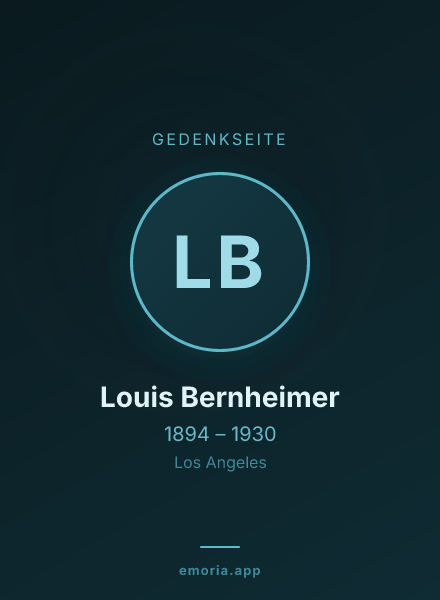 Gedenkportrait von Louis Bernheimer