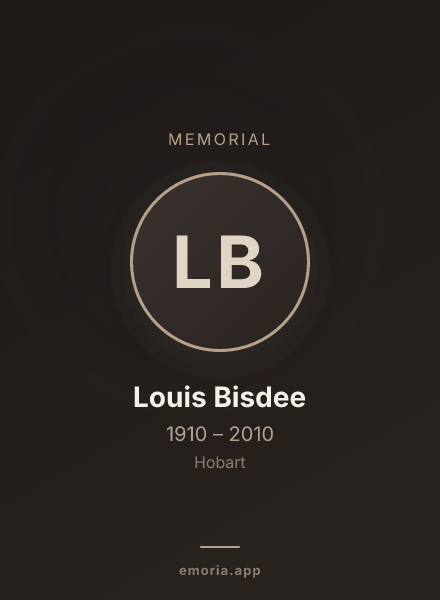 Memorial portrait of Louis Bisdee