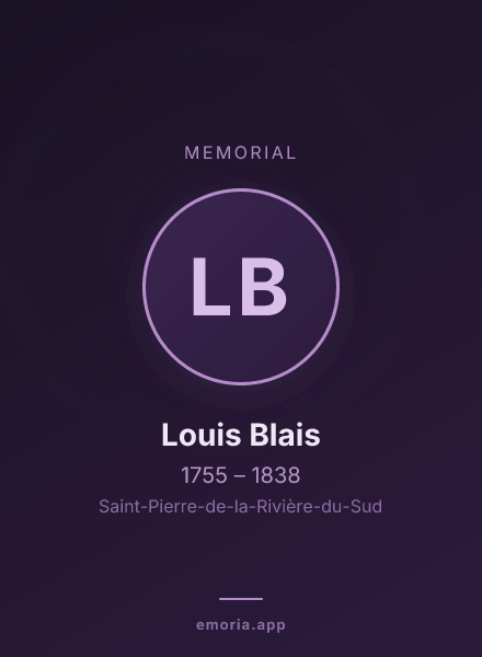 Memorial portrait of Louis Blais
