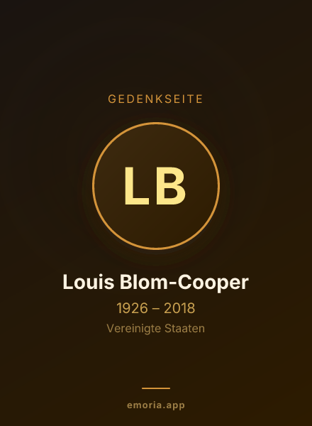 Gedenkportrait von Louis Blom-Cooper