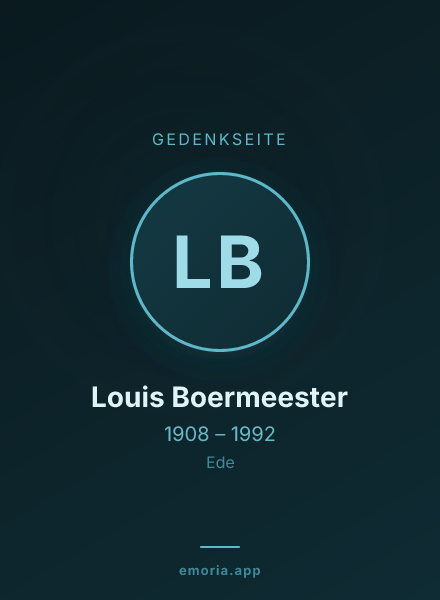 Gedenkportrait von Louis Boermeester