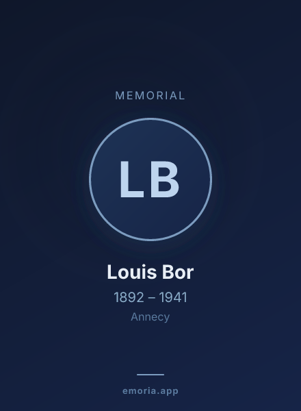 Memorial portrait of Louis Bor