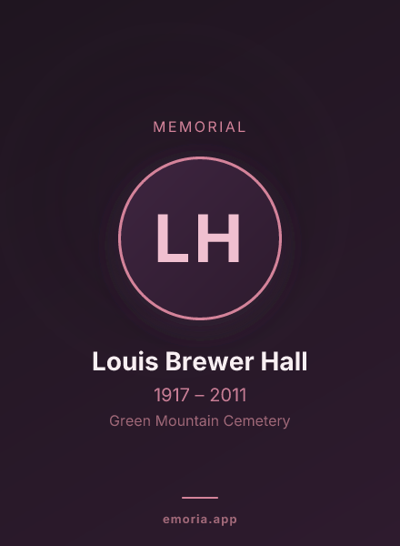 Memorial portrait of Louis Brewer Hall