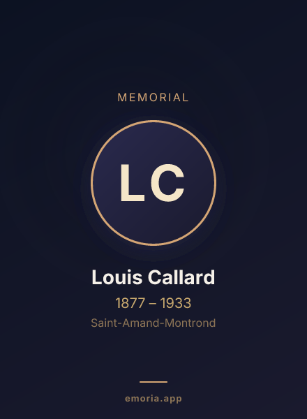 Memorial portrait of Louis Callard