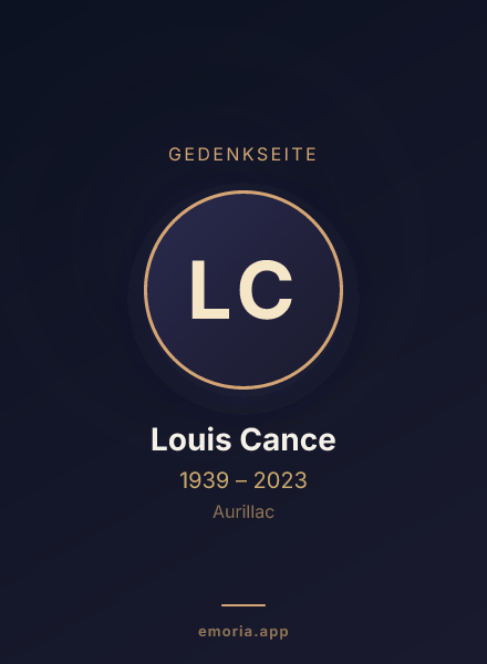 Gedenkportrait von Louis Cance