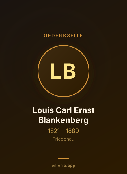 Gedenkportrait von Louis Carl Ernst Blankenberg
