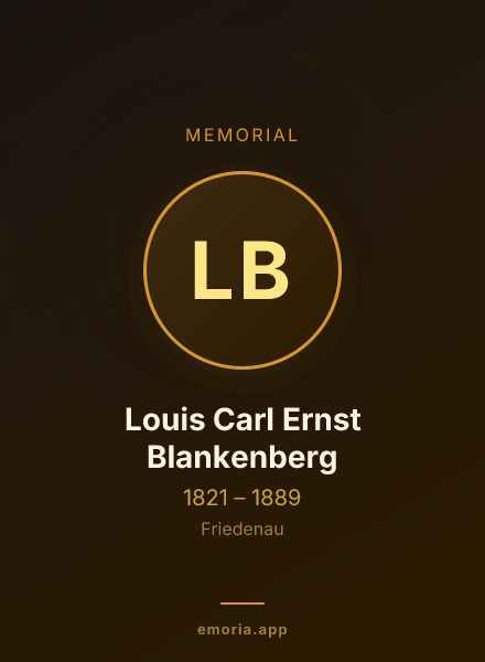Memorial portrait of Louis Carl Ernst Blankenberg