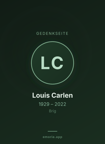 Gedenkportrait von Louis Carlen