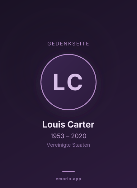 Gedenkportrait von Louis Carter
