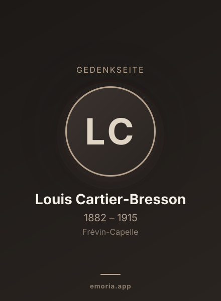 Gedenkportrait von Louis Cartier-Bresson