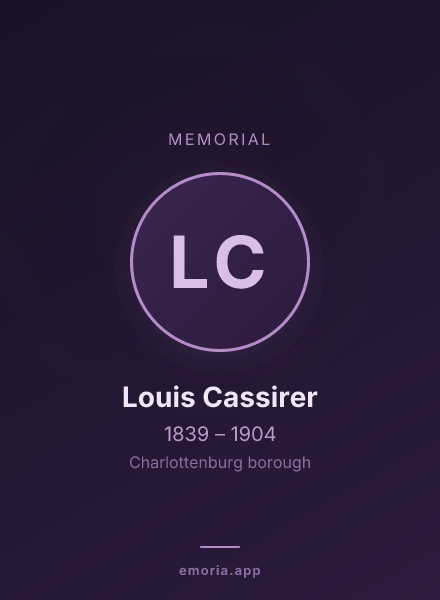 Memorial portrait of Louis Cassirer