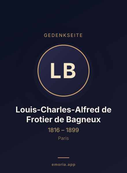 Gedenkportrait von Louis-Charles-Alfred de Frotier de Bagneux