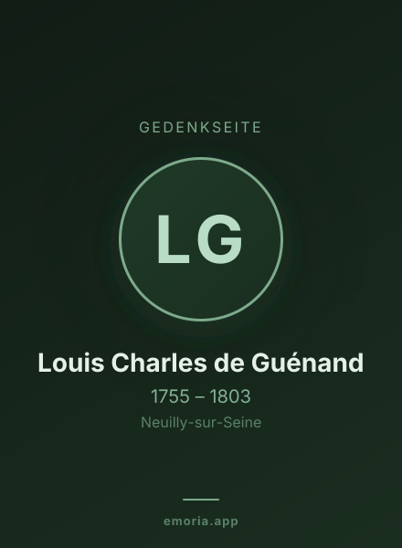 Gedenkportrait von Louis Charles de Guénand