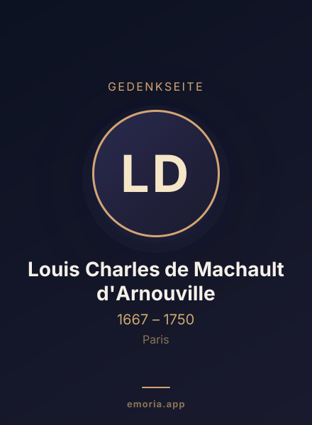 Gedenkportrait von Louis Charles de Machault d'Arnouville