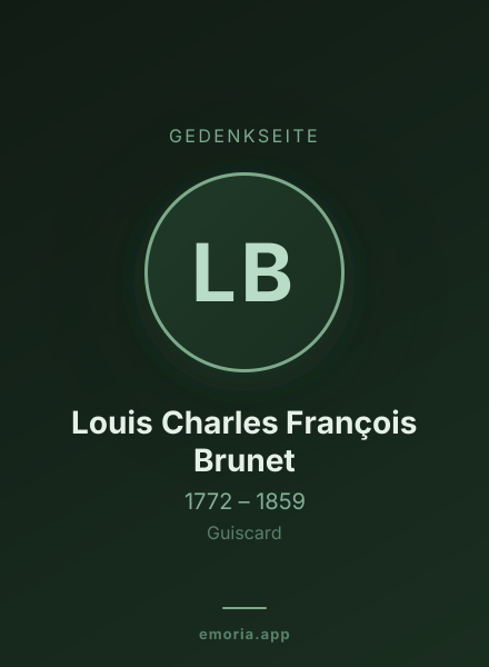 Gedenkportrait von Louis Charles François Brunet
