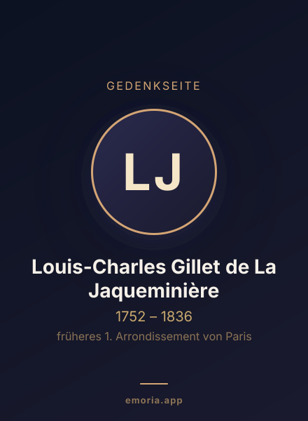 Gedenkportrait von Louis-Charles Gillet de La Jaqueminière